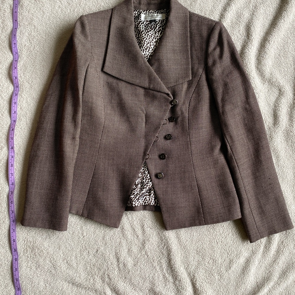 Tahari Asymmetrical Brown Women's Blazer